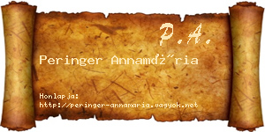 Peringer Annamária névjegykártya